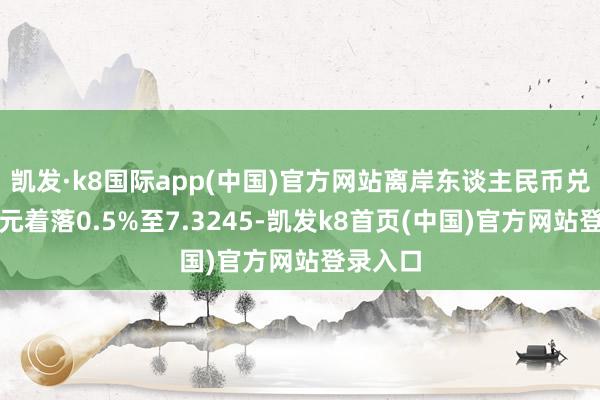 凯发·k8国际app(中国)官方网站离岸东谈主民币兑好意思元着落0.5%至7.3245-凯发k8首页(中国)官方网站登录入口